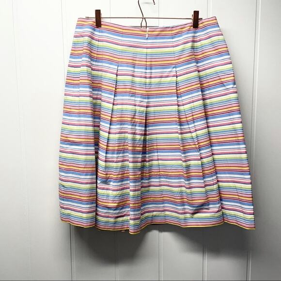 Talbots Rainbow Striped Pleated Skirt Size 12 - Picture 8 of 11
